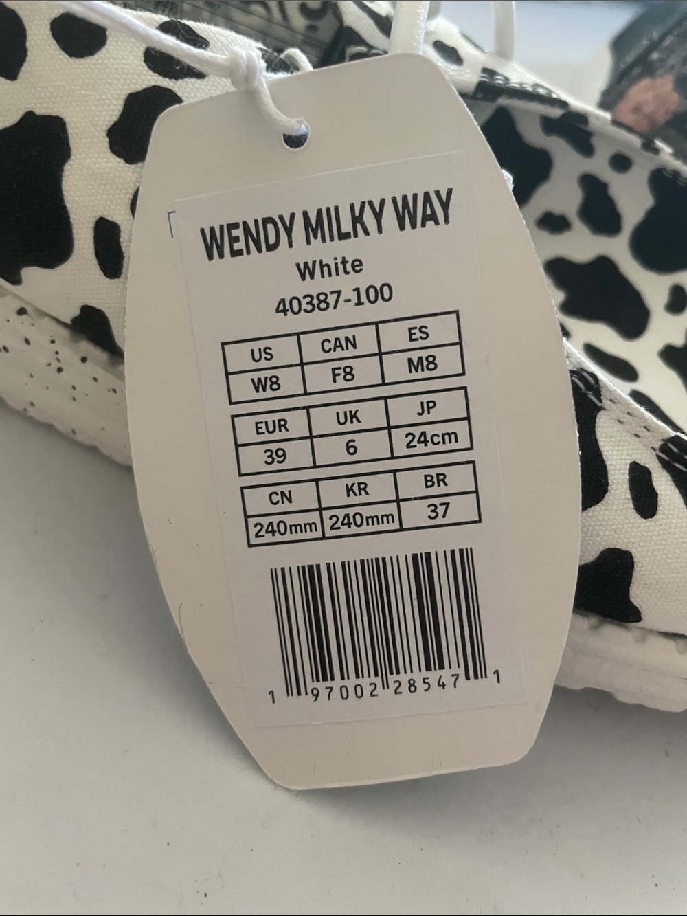 Hey Dude Women's Cow-Print Canvas Sneakers - White and Black - Picture 5 of 5